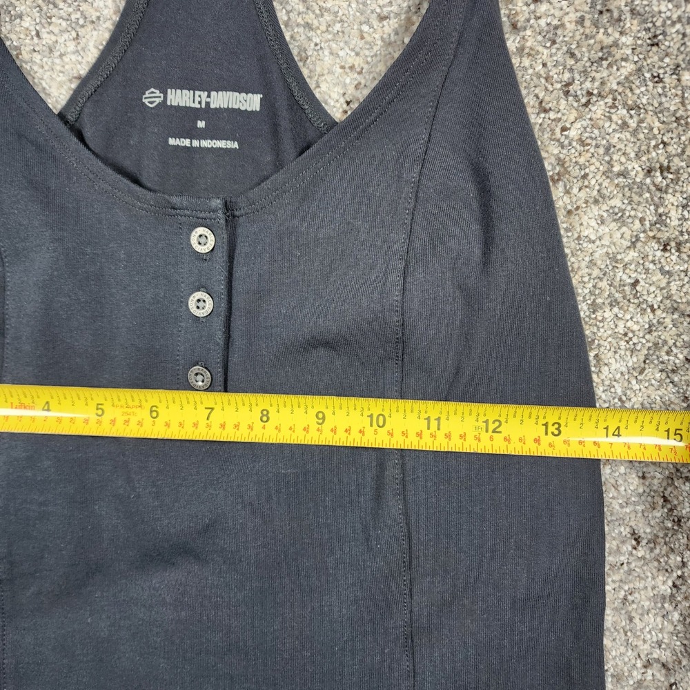 Harley-Davidson Black Racerback Henley Tank Top - Picture 13 of 15